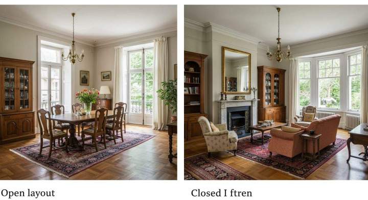 Agencement ouvert ou fermé 